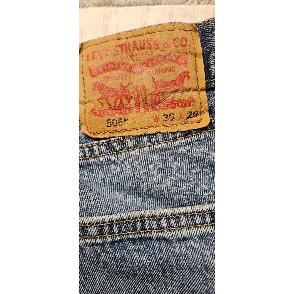 *See Measurements*Levis 505 Regular Fit Straight Leg Jeans - Picture 14 of 15